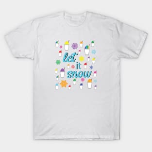 Let It Snow with Sweet Snoballs and Colorful Rainbow Snowflakes in New Orleans Nola Louisiana Winter T-Shirt